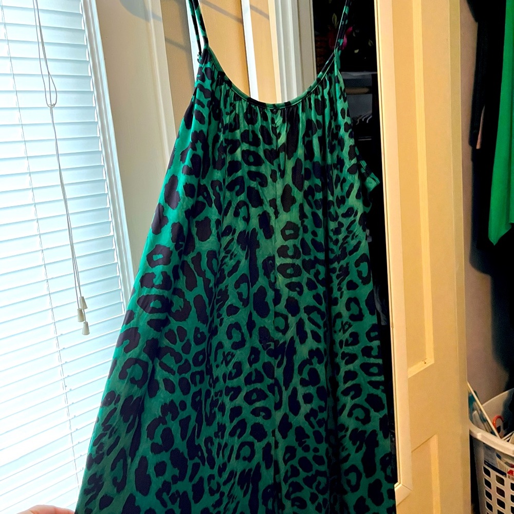 Green leopard jumpsuit!